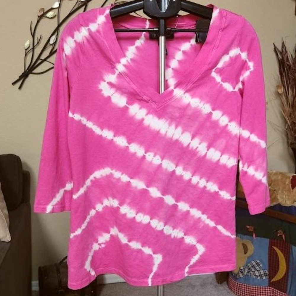 NWT INC. pink / white sz XL tie dye shirt